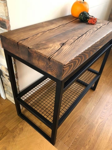 KONSOLA SOSNA I STAL / PINE AND STEEL CONSOLE